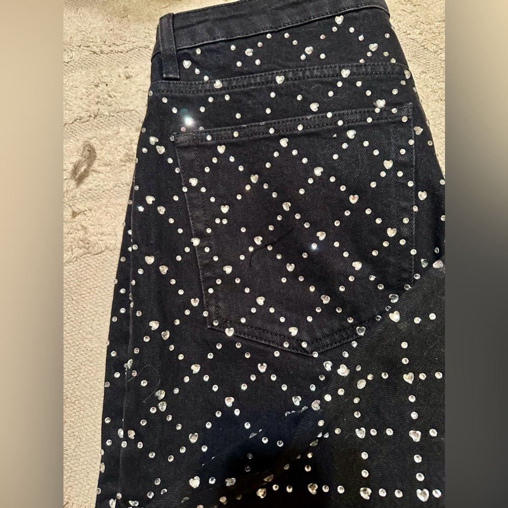 Topshop Strait Rhinestone Jeans - Picture 10 of 11